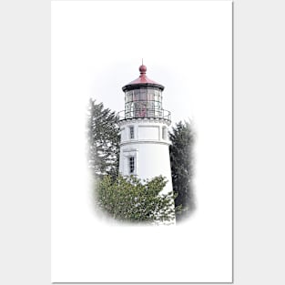 Umpqua River Lighthouse Sketched Posters and Art